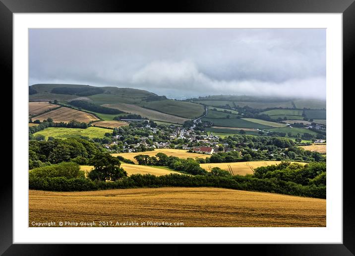 Chideock Village in Dorset Framed Mounted Print by Philip Gough