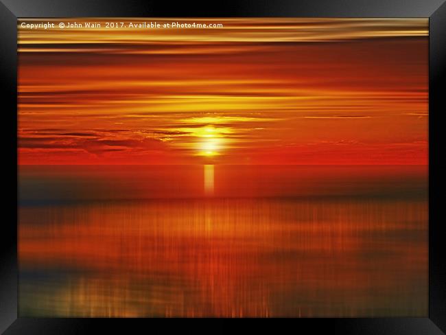 Irish Sea Sunset Framed Print by John Wain