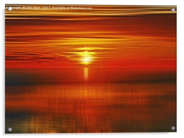 Irish Sea Sunset Acrylic by John Wain