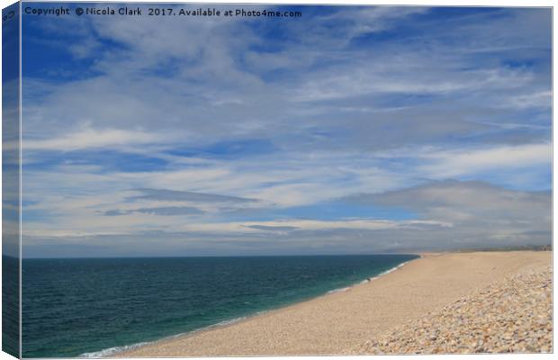 Chesil Beach In July Canvas Print by Nicola Clark