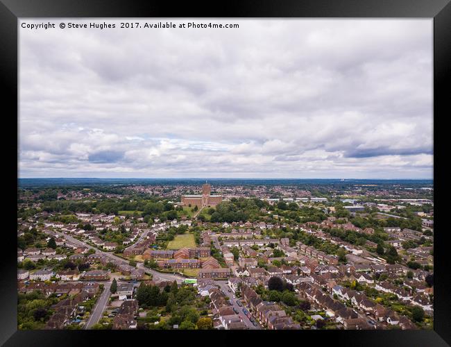 Guildford Cathedral from above Framed Print by Steve Hughes