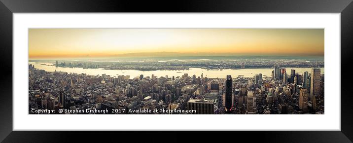 NYC Horizon Framed Mounted Print by Stephen Dryburgh