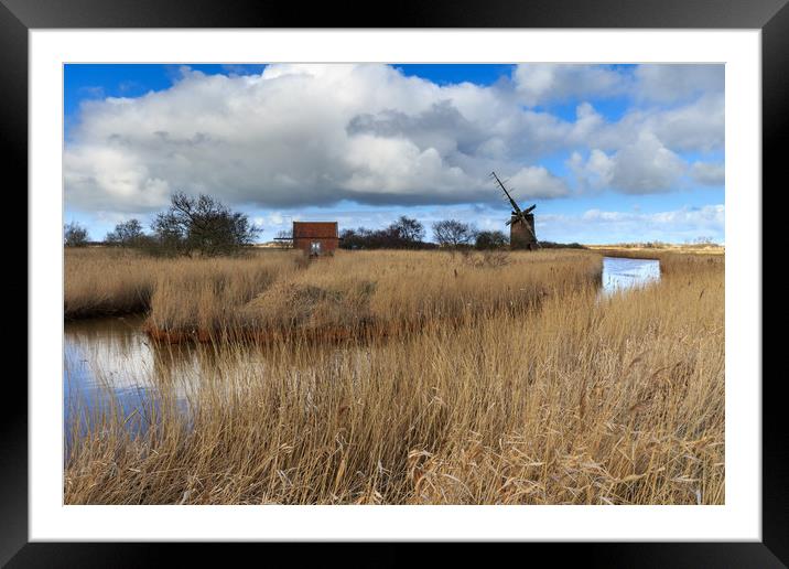 Brograve mill windpump   Framed Mounted Print by chris smith