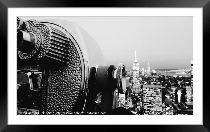 New York Skyline - Empire State Building Framed Mounted Print by Nick Stone