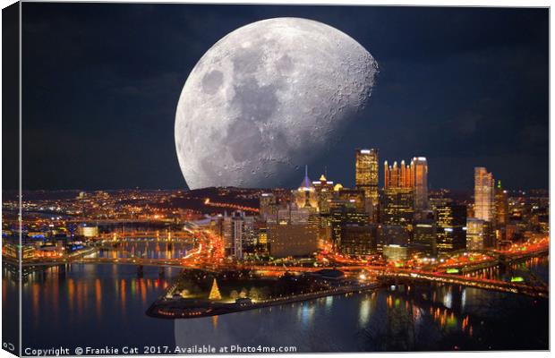 Spacey Pittsburgh Canvas Print by Frankie Cat