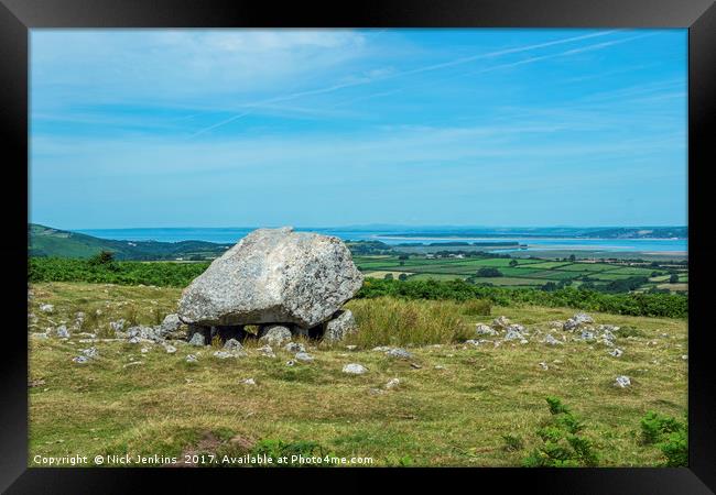 Arthur's Stone Burial Chamber Gower south Wales Framed Print by Nick Jenkins