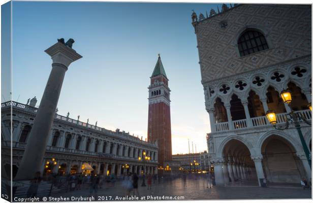 St Marks Square at dusk Canvas Print by Stephen Dryburgh