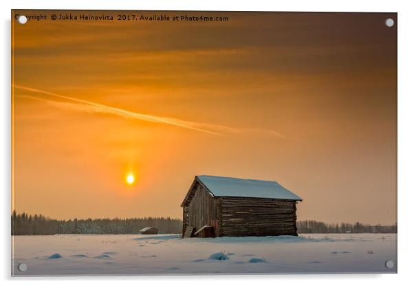 Cold Winter Sunrise Acrylic by Jukka Heinovirta