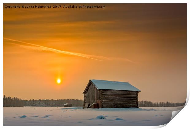 Cold Winter Sunrise Print by Jukka Heinovirta