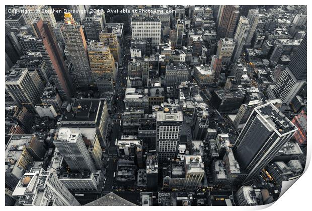 NYC Skyline Print by Stephen Dryburgh