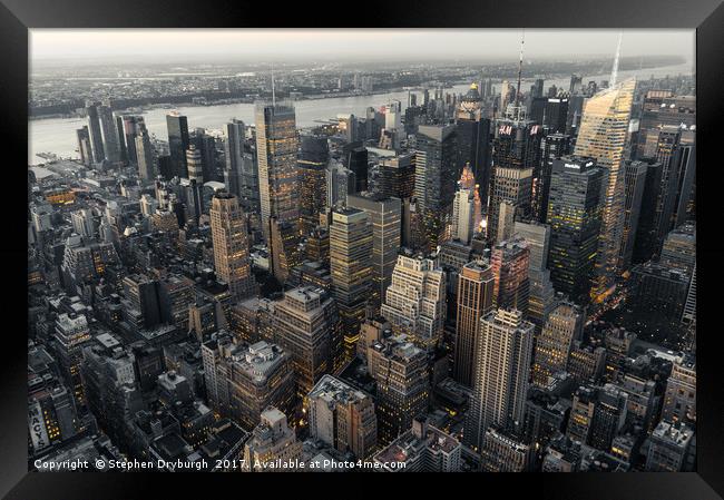 City Lights NYC Framed Print by Stephen Dryburgh