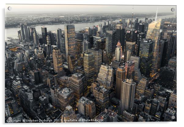 City Lights NYC Acrylic by Stephen Dryburgh