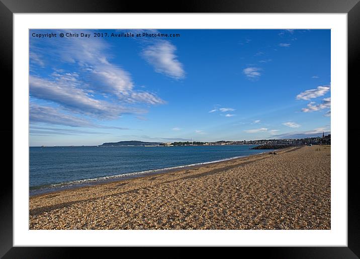 Weymouth Beach Framed Mounted Print by Chris Day