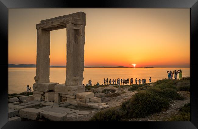 Sun Worship in Naxos Framed Print by Naylor's Photography