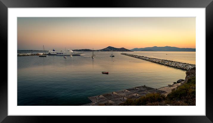 Naxos Port Framed Mounted Print by Naylor's Photography