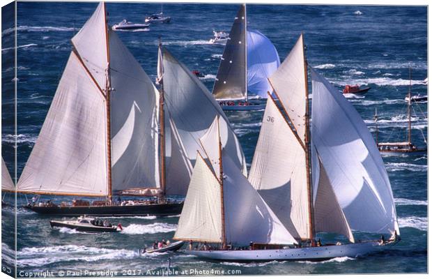 Majestic J Class Yachts Racing in the Solent Canvas Print by Paul F Prestidge