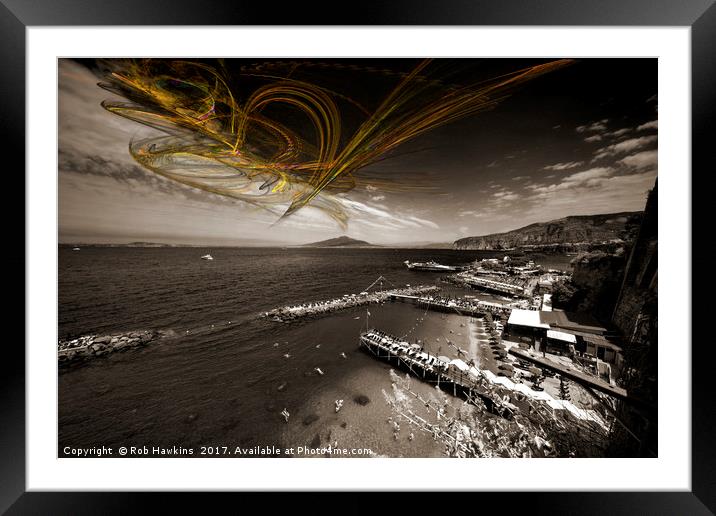 Sorrento Erupts Framed Mounted Print by Rob Hawkins