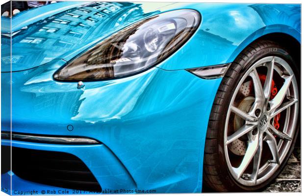 Sleek Blue Porsche A Car Lovers Dream Canvas Print by Rob Cole