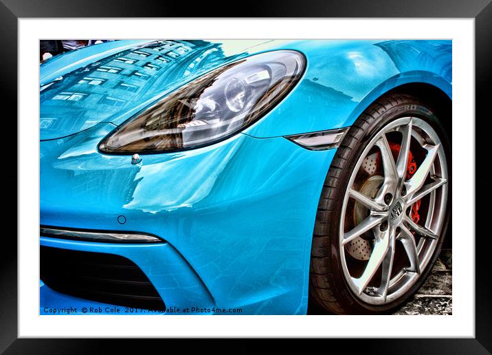 Sleek Blue Porsche A Car Lovers Dream Framed Mounted Print by Rob Cole