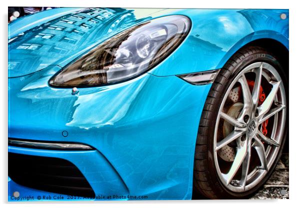 Sleek Blue Porsche A Car Lovers Dream Acrylic by Rob Cole