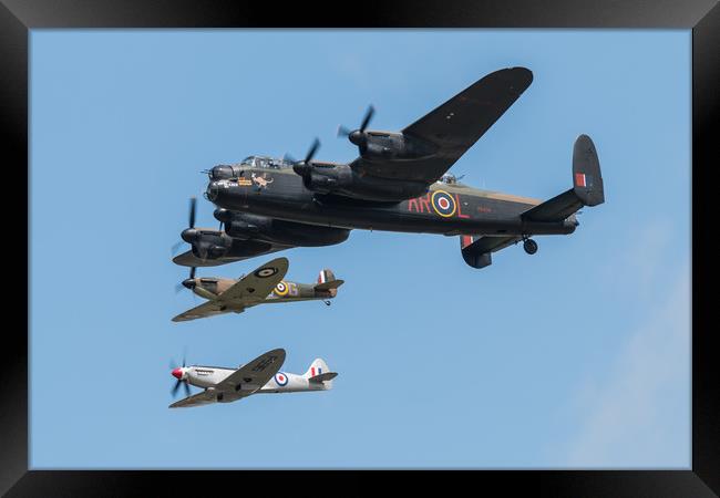 BBMF Lancaster and Spitfires Framed Print by J Biggadike