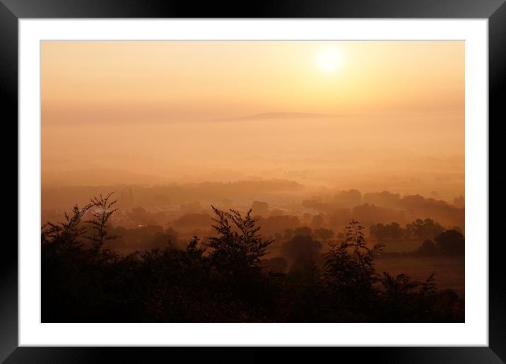                 Misty Sunrise over Bredon Hill     Framed Mounted Print by John Iddles