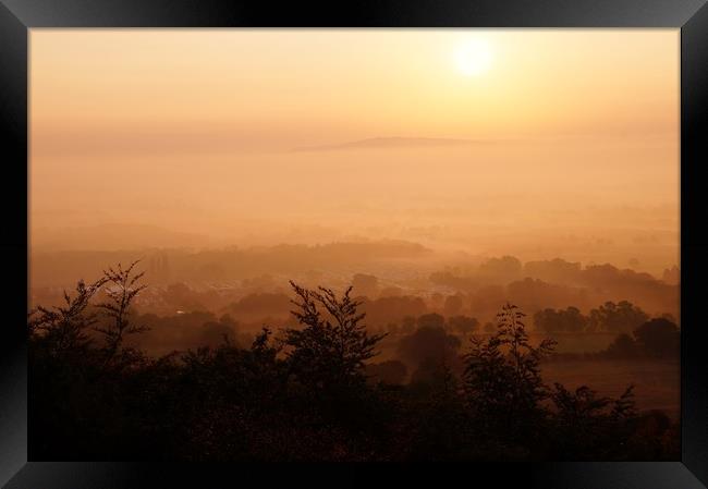                 Misty Sunrise over Bredon Hill     Framed Print by John Iddles