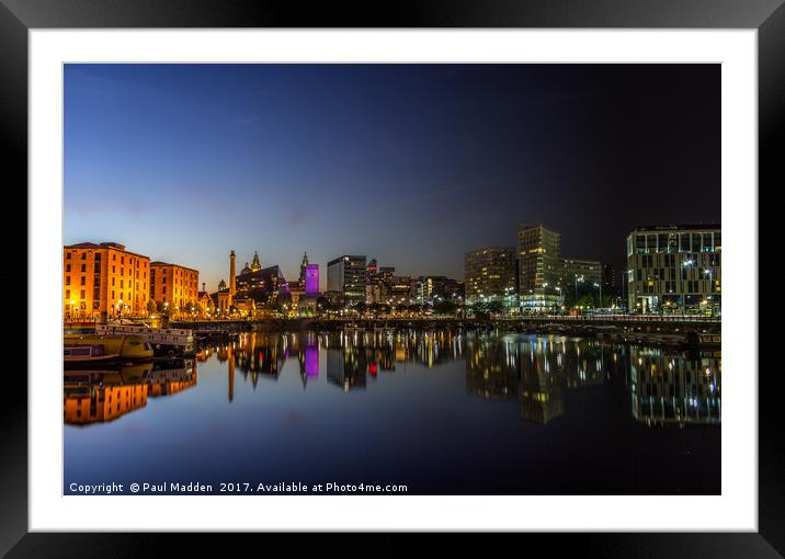 Salthouse Dock - Sunset to midnight Framed Mounted Print by Paul Madden