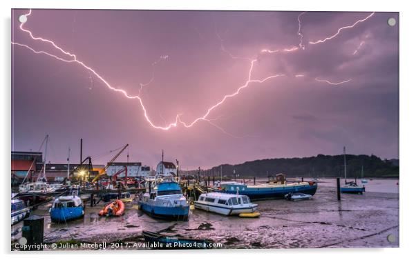 Lightning strike Acrylic by Julian Mitchell