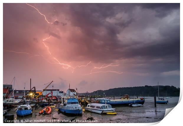 Lightning strike Print by Julian Mitchell