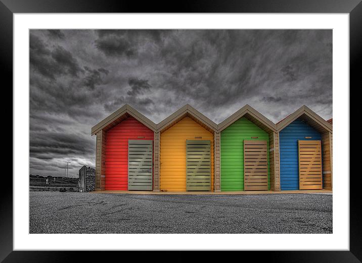 Beach Huts Framed Mounted Print by andy harris
