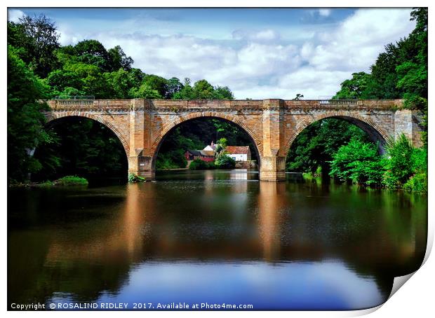 "Little House through the bridge" Print by ROS RIDLEY