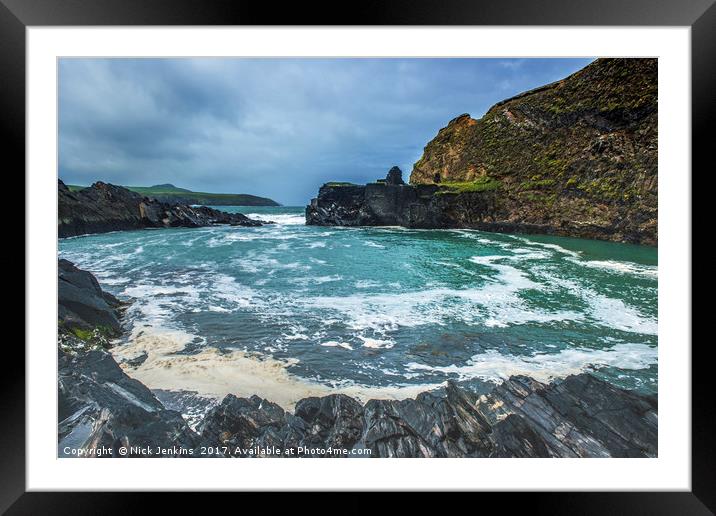 The Blue Lagoon Abereiddi Pembrokeshire Coast Framed Mounted Print by Nick Jenkins