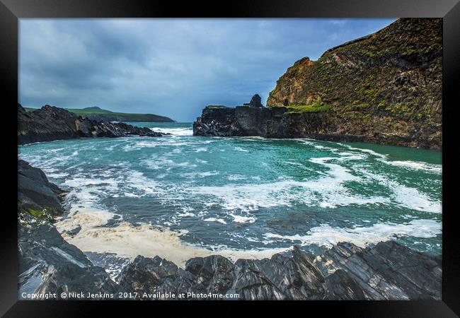 The Blue Lagoon Abereiddi Pembrokeshire Coast Framed Print by Nick Jenkins