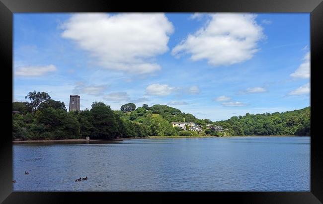  The Millpond and church at Stoke Gabriel          Framed Print by Anthony Kellaway