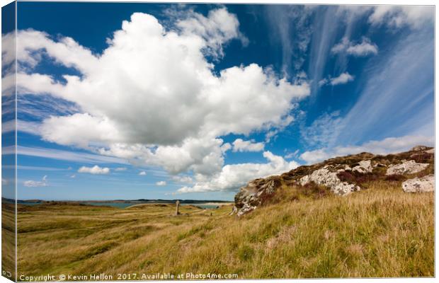 Cloud formation over  Llanddwyn island, Anglesey,  Canvas Print by Kevin Hellon