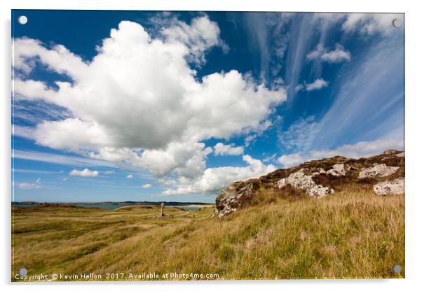 Cloud formation over  Llanddwyn island, Anglesey,  Acrylic by Kevin Hellon
