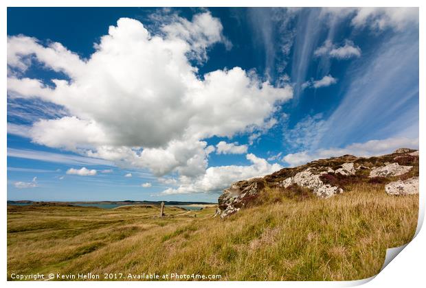 Cloud formation over  Llanddwyn island, Anglesey,  Print by Kevin Hellon