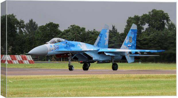 Ukranian Air Force SU27 Flanker at RIAT 2017 Canvas Print by Philip Catleugh