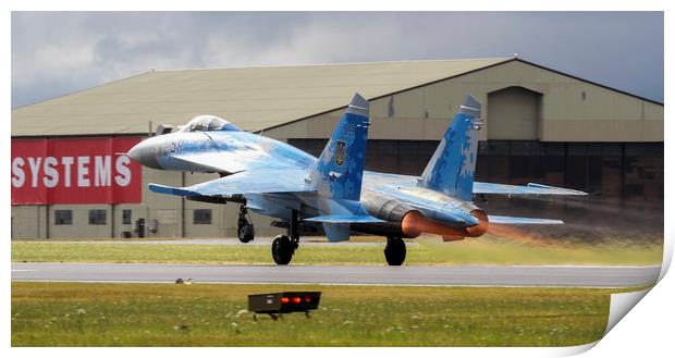 Ukranian Air Force SU27 Flanker at RIAT 2017 Print by Philip Catleugh