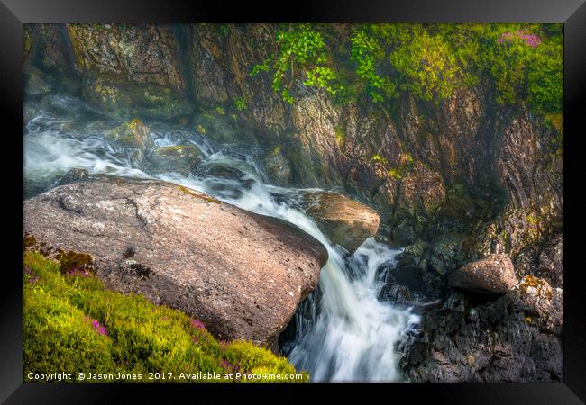 Rocky Waterfall Stream  Framed Print by Jason Jones