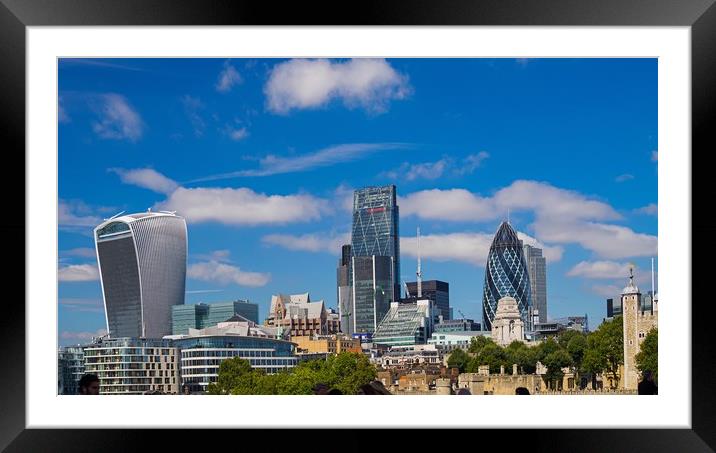 London Skyline Framed Mounted Print by Victor Burnside