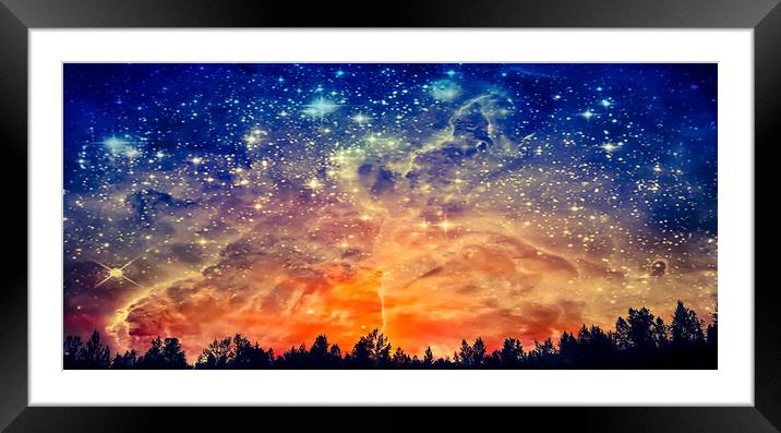 Galaxy Sunset Framed Mounted Print by Erin Hayes