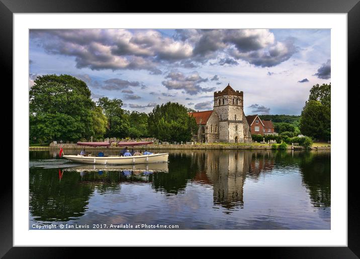 Boating At Bisham Framed Mounted Print by Ian Lewis