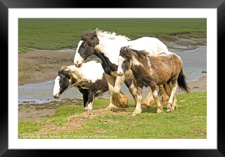 Three Heavy Horses Framed Mounted Print by Nick Jenkins
