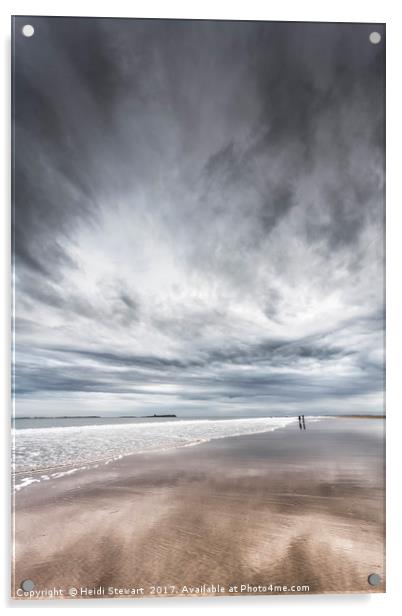 Bamburgh Beach, Northumberland Acrylic by Heidi Stewart