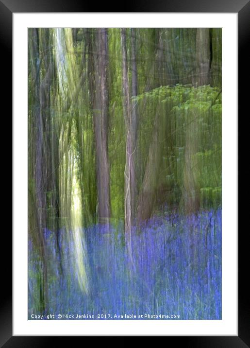 Bluebell Woods in Abstract Blur Framed Mounted Print by Nick Jenkins