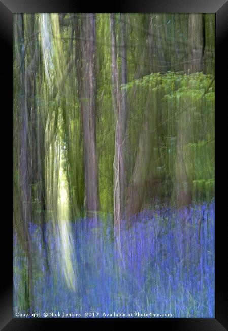 Bluebell Woods in Abstract Blur Framed Print by Nick Jenkins