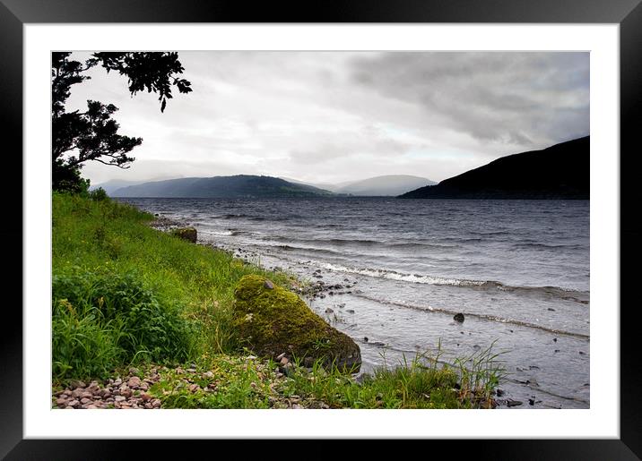A Wet Day by Loch Ness Framed Mounted Print by Jacqi Elmslie