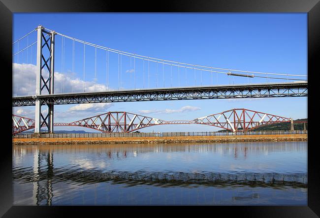 Forth road bridge, Queensferry, Scotland Framed Print by Linda More